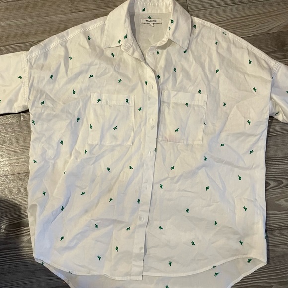 Madewell Cactus Embroidered Courier Oversized Button Down Shirt - Picture 6 of 6